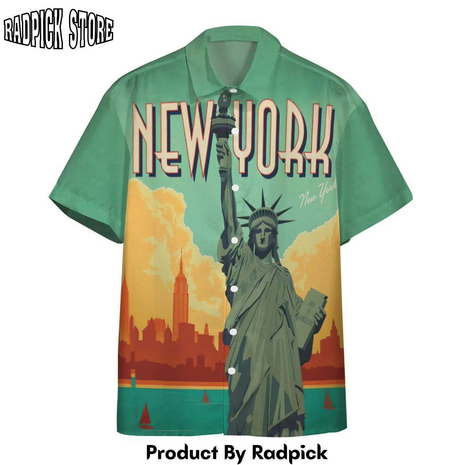 Radpick 3d new york city lady liberty custom hawaii shirt rp292507